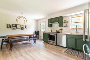 Microwave, oven, stovetop, dishwasher