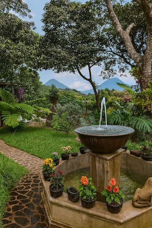 Garden view. Los Cuatro Olivos Hotel Boutique