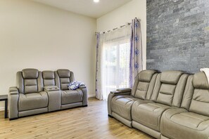 TV, fireplace, video games