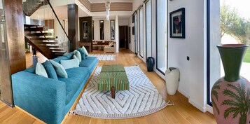 Luxury Villa, Balcony, Courtyard View | Living area