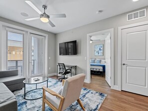 Desk, iron/ironing board, travel cot, WiFi