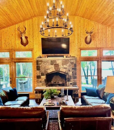 Cozy Lake Home Located on Marquette Island Surrounded by Water Beautiful Sunsets