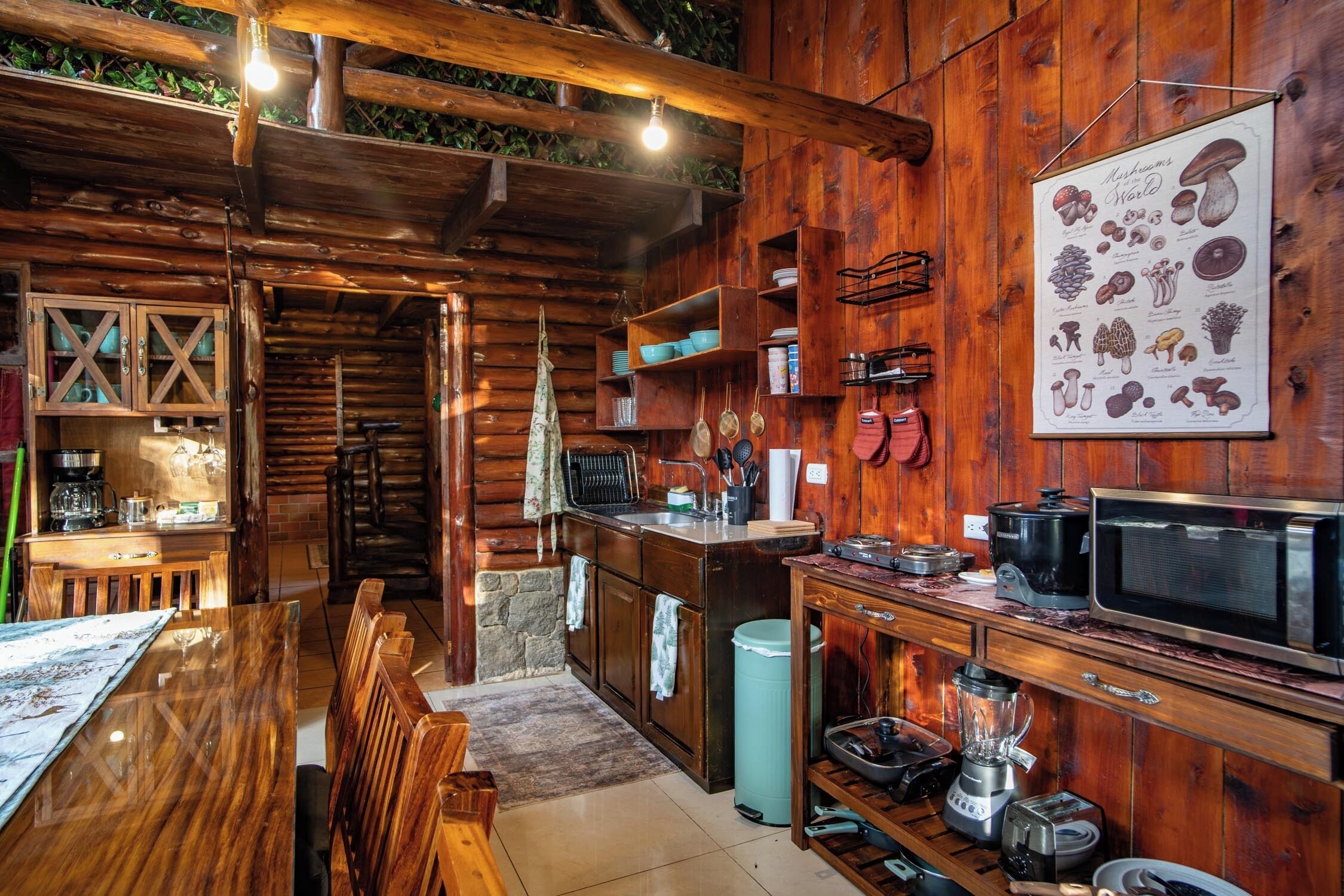 Jääkaappi, mikroaaltouuni, liesi, kahvin-/teenkeitin