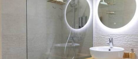 Shower, hair dryer