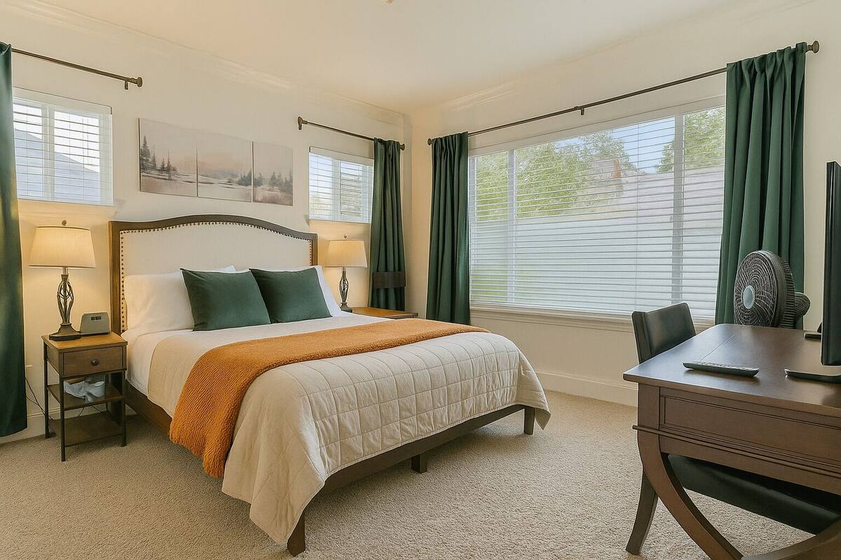 Standard Room, Patio | Hypo-allergenic bedding available, down comforters, iron/ironing board