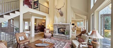 TV, fireplace, video games, DVD player