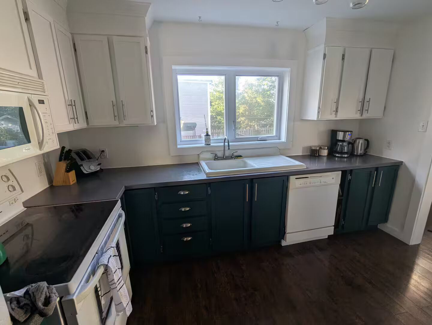 Microwave, oven, stovetop, dishwasher