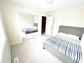 Laptop workspace, soundproofing, iron/ironing board, travel crib