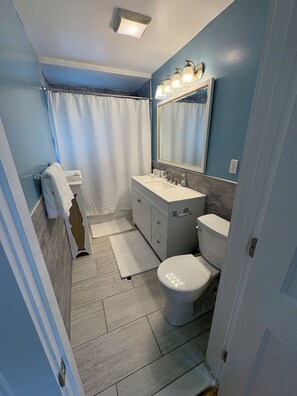 Hair dryer, towels, soap, toilet paper - Cozy & Spotless Home Away from Home (Lowell)