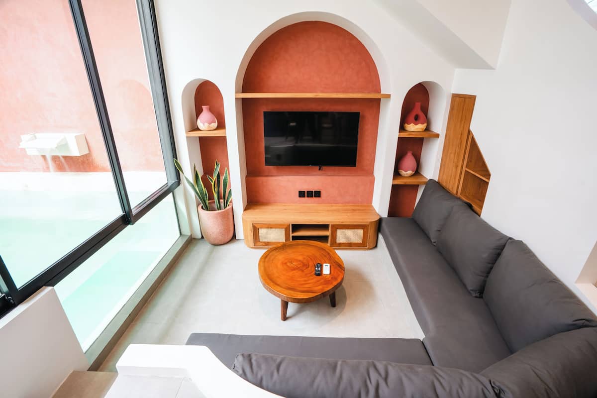 Luxury Villa, Non Smoking, Pool View | Living area