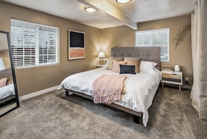 2 bedrooms, iron/ironing board, travel crib, WiFi