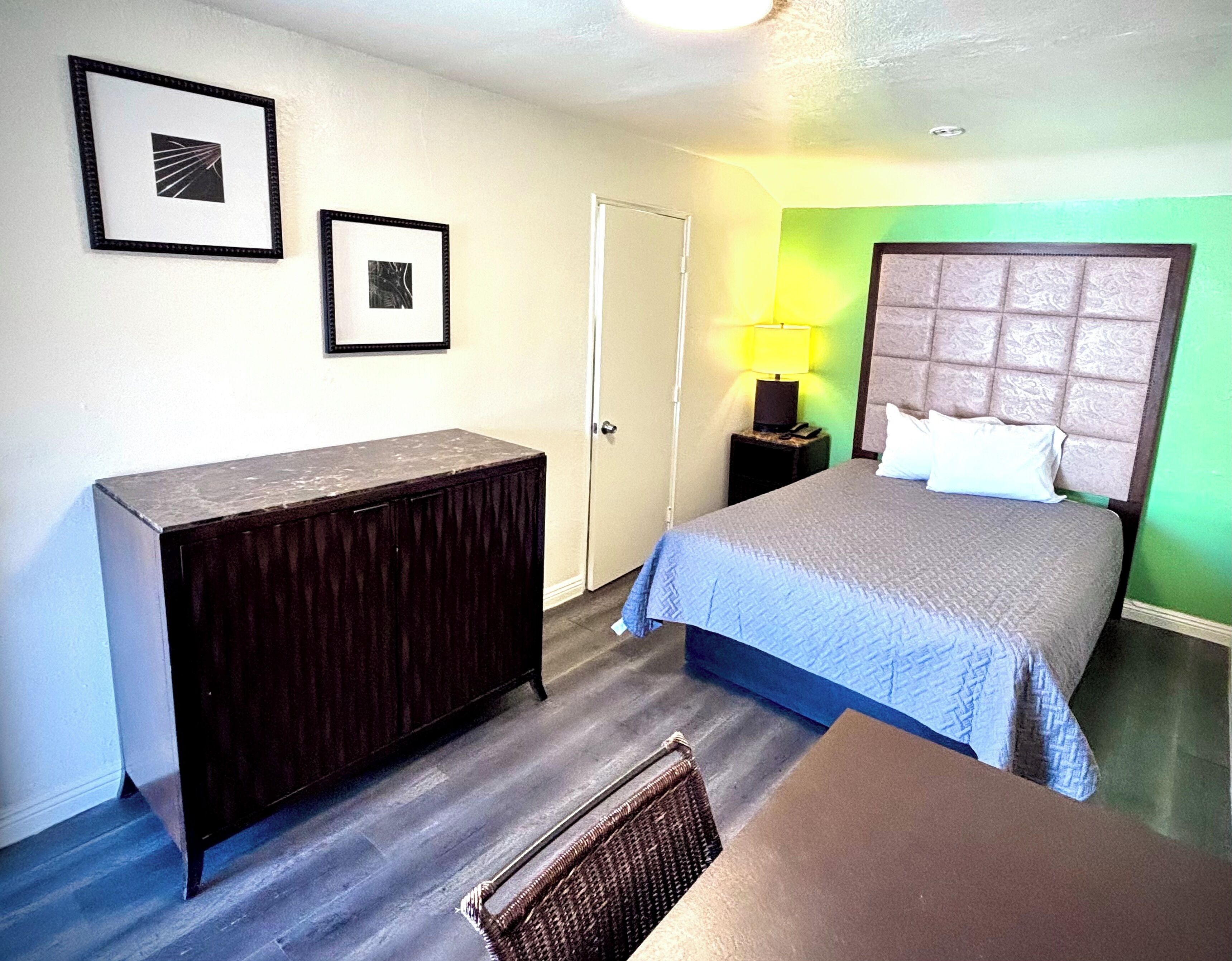 In-room safe, desk, laptop workspace, blackout curtains