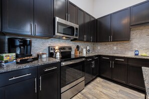 Microwave, oven, stovetop, dishwasher