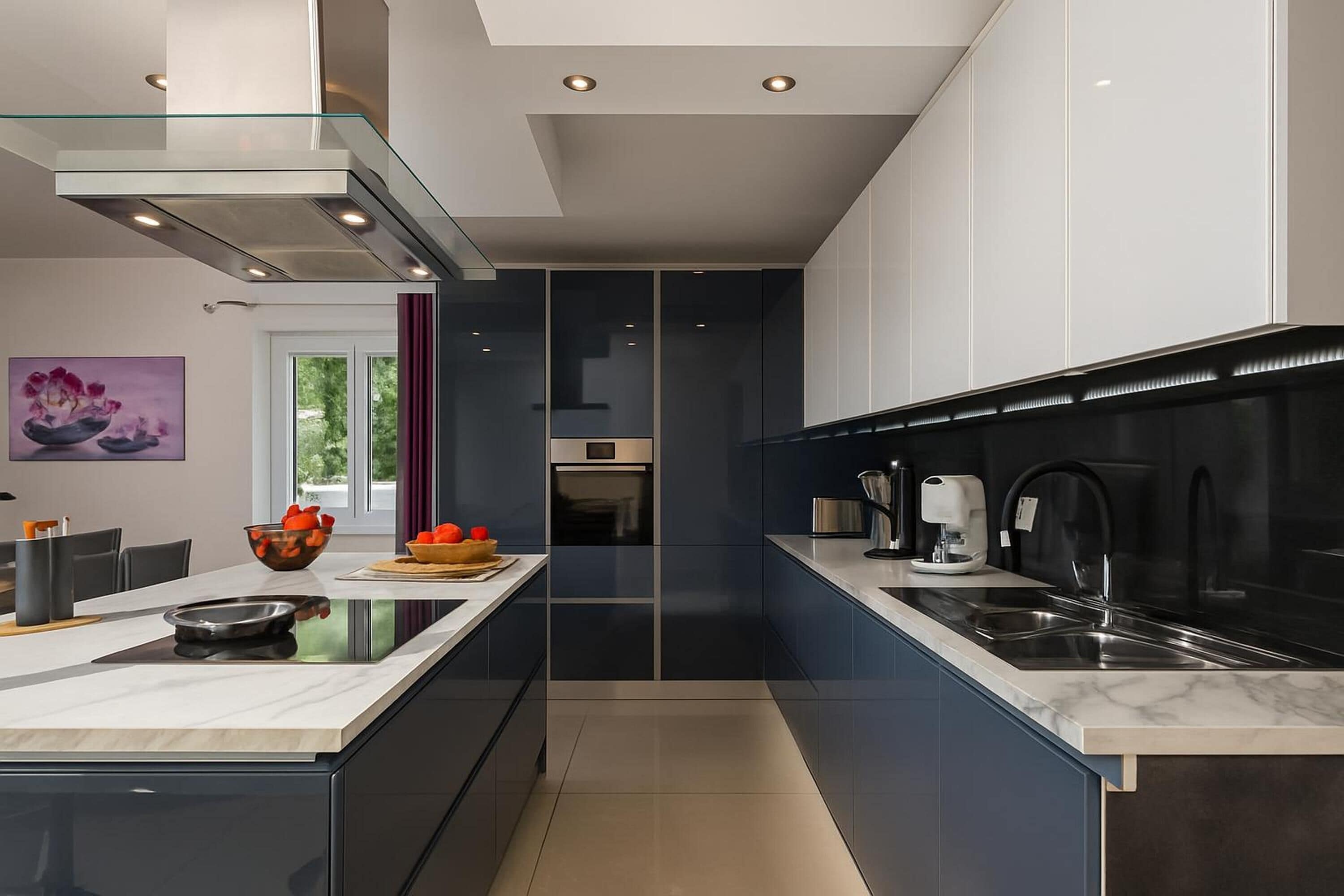 Familienvilla, Mehrere Schlafzimmer, Bergseite (Seaview Villa Luka with Pool) | Eigene Küche | Kühlschrank, Mikrowelle, Ofen, Herdplatte