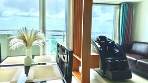 Appart'hôtel Luxe, vue baie | Coin séjour