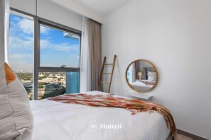 Departamento de lujo, balcón, vista a la ciudad | Cortinas blackout, tabla de planchar con plancha y wifi gratis 