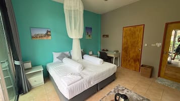 Deluxe Double Room, Balcony | Blackout drapes, iron/ironing board, free WiFi
