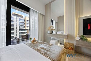 Standard-Apartment, Stadtblick | Bettwäsche aus ägyptischer Baumwolle, hochwertige Bettwaren