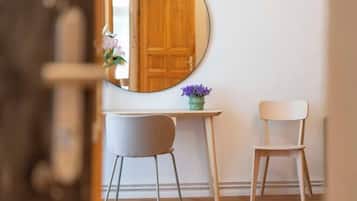 Soundproofing, iron/ironing board, cots/infant beds