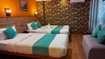 Family Double or Twin Room, City View | Desk, laptop workspace, free WiFi