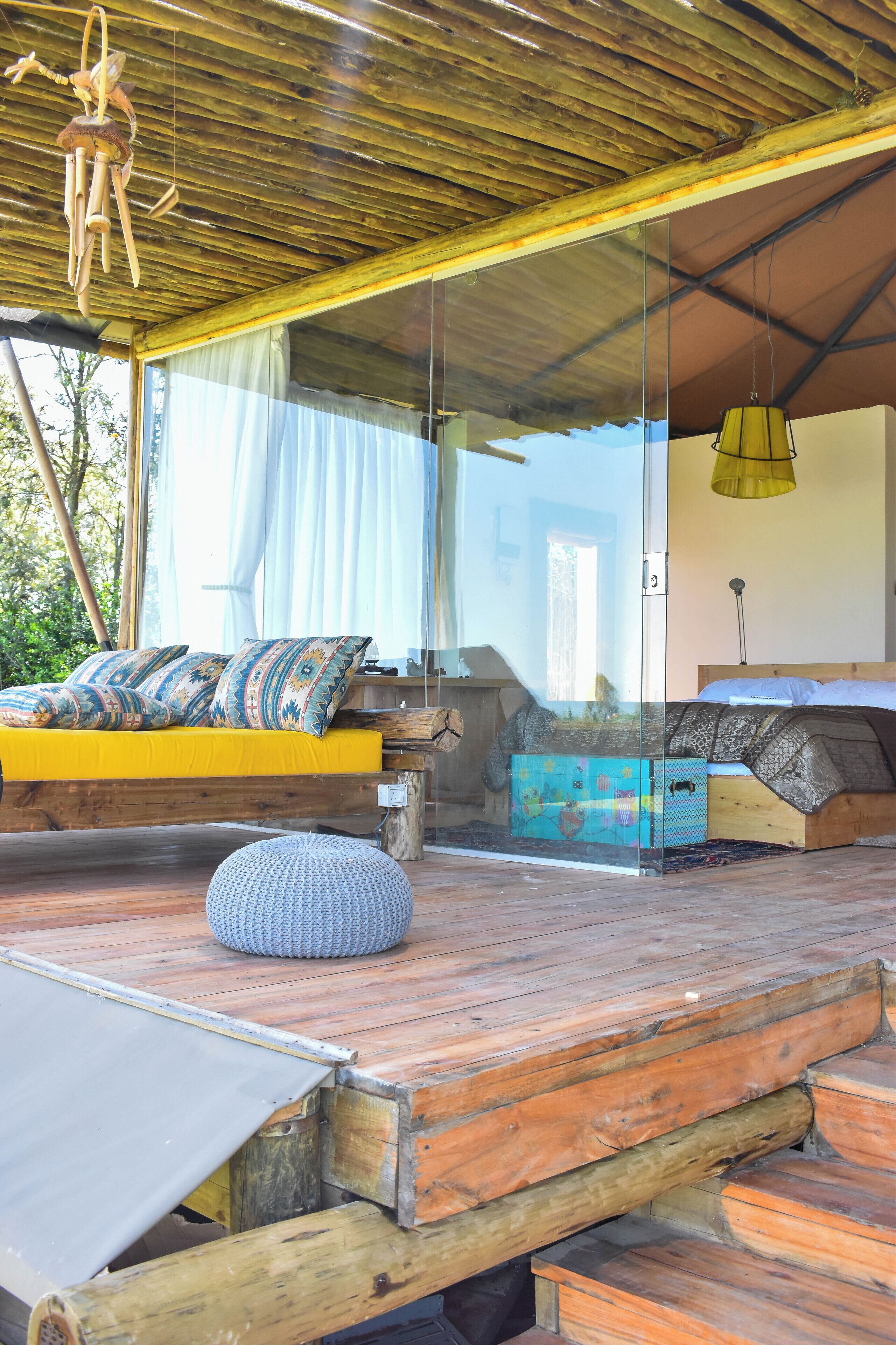 Cabin, 1 Bedroom, Private Bathroom, Mountain View | Terrace/patio