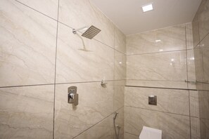 Deluxe Double Bed Room | Bathroom | Shower, free toiletries, towels, soap - Kanak Residency Thalassary (Thalassery)