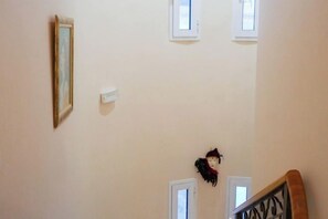 A high ceiling with a framed picture, a light switch, and a decorative item. - Villa Mykines (Mykines)