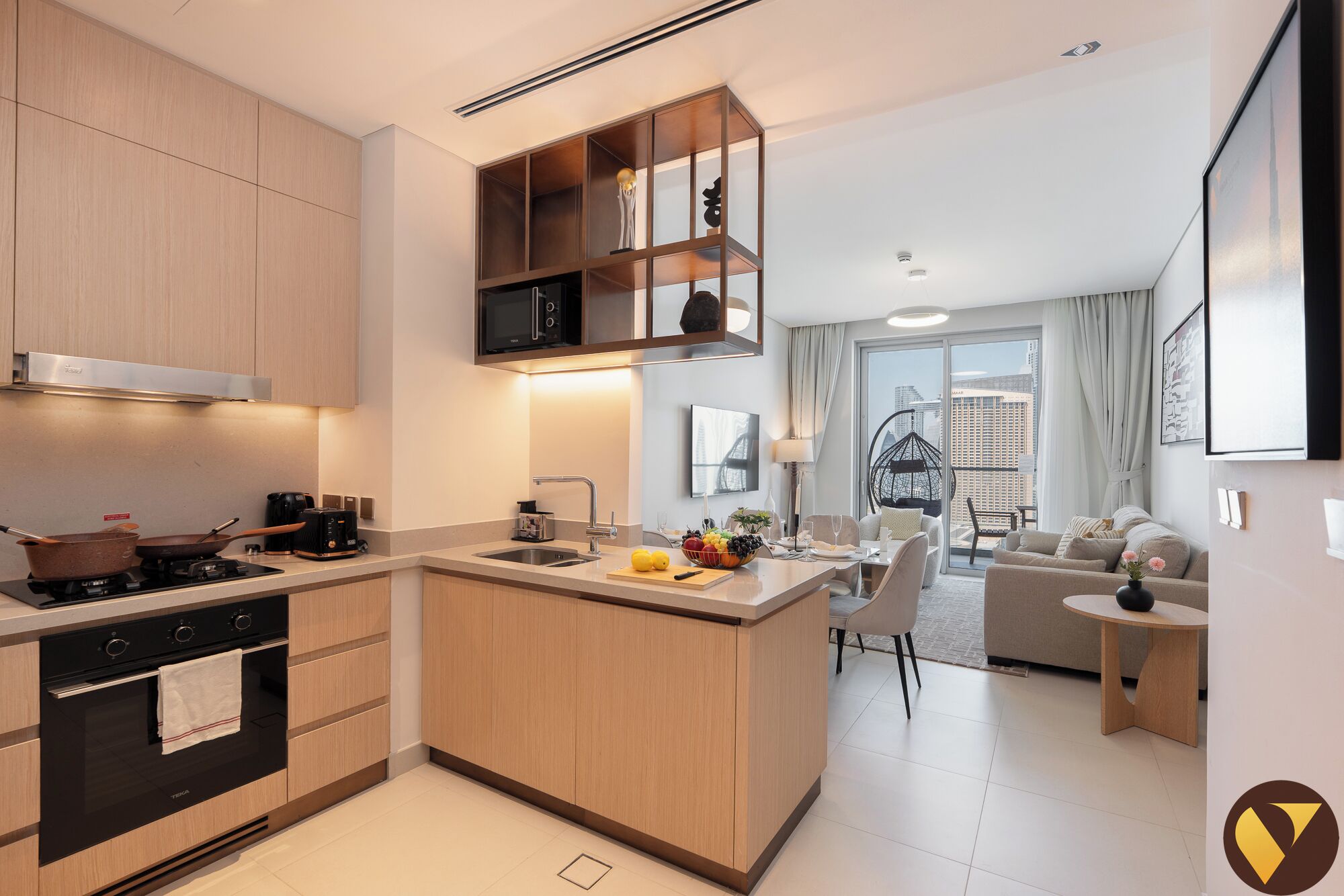 Luxury-Apartment, Balkon, Stadtblick | Eigene Küche