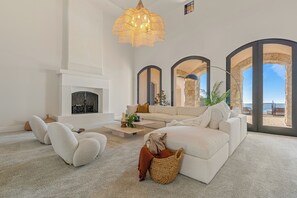 Smart TV, fireplace, video games, foosball