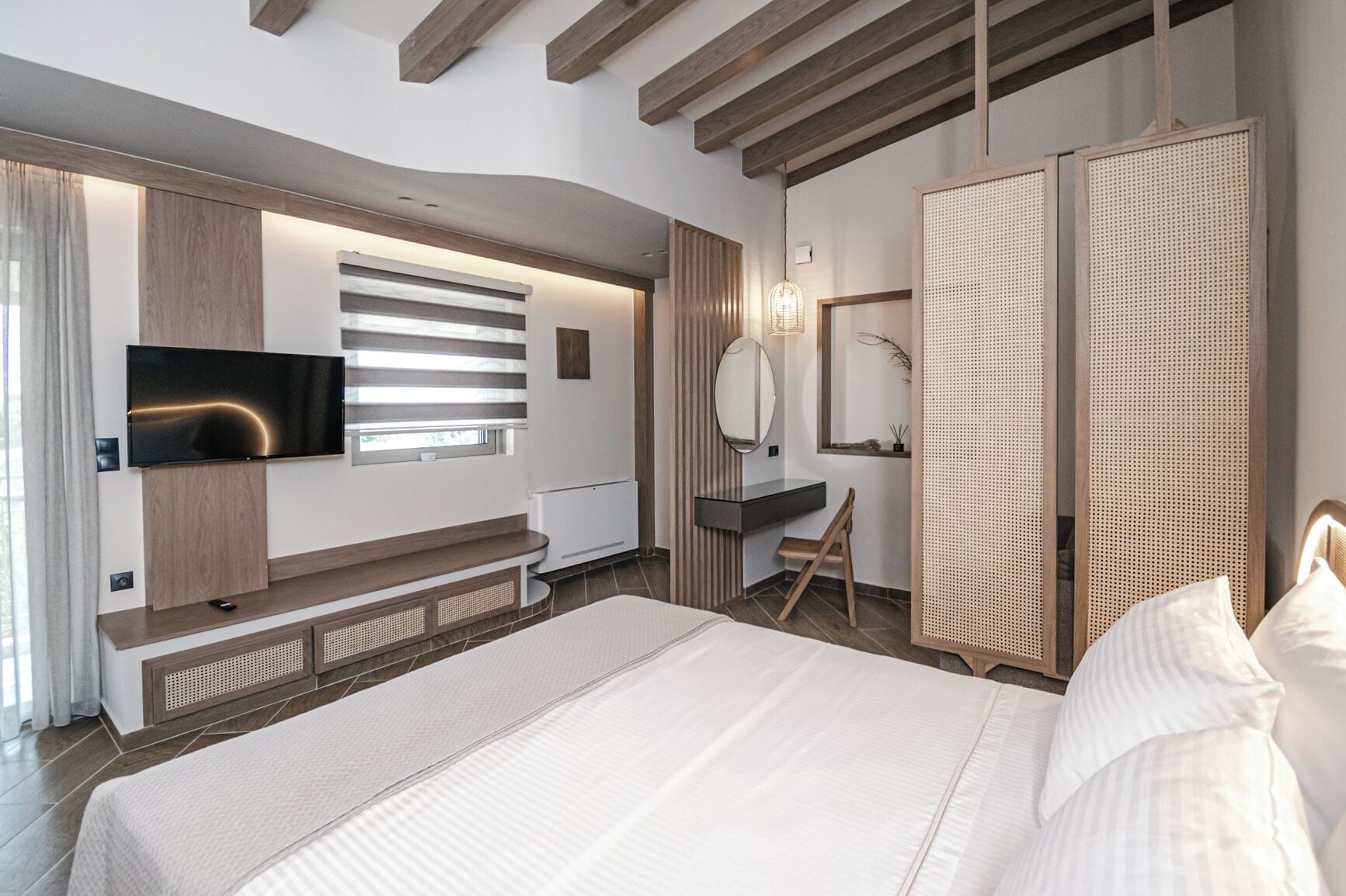 Deluxe-stúdíóíbúð - svalir - útsýni yfir vínekru | Hljóðeinangrun, straujárn/strauborð, ókeypis vöggur/ungbarnarúm