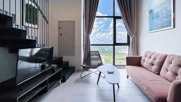 Dupleks Deluks, pemandangan kota | Area keluarga