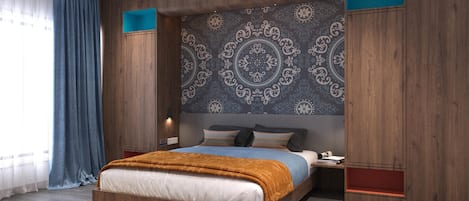 Luxe beddengoed, een kluis op de kamer, verduisterende gordijnen