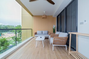 Apartamento, 2 habitaciones, cocina | Terraza o patio