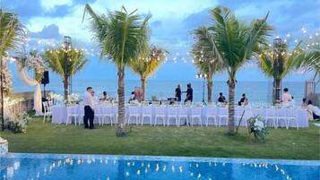 Outdoor banquet area