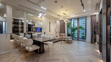 Superior Apartment, 2 Bedrooms, Balcony, City View | Hypo-allergenic bedding, minibar, individually decorated