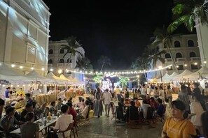 Outdoor banquet area