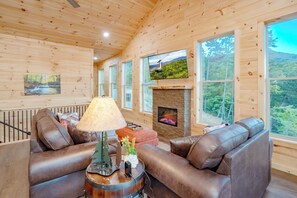 TV, fireplace, video games