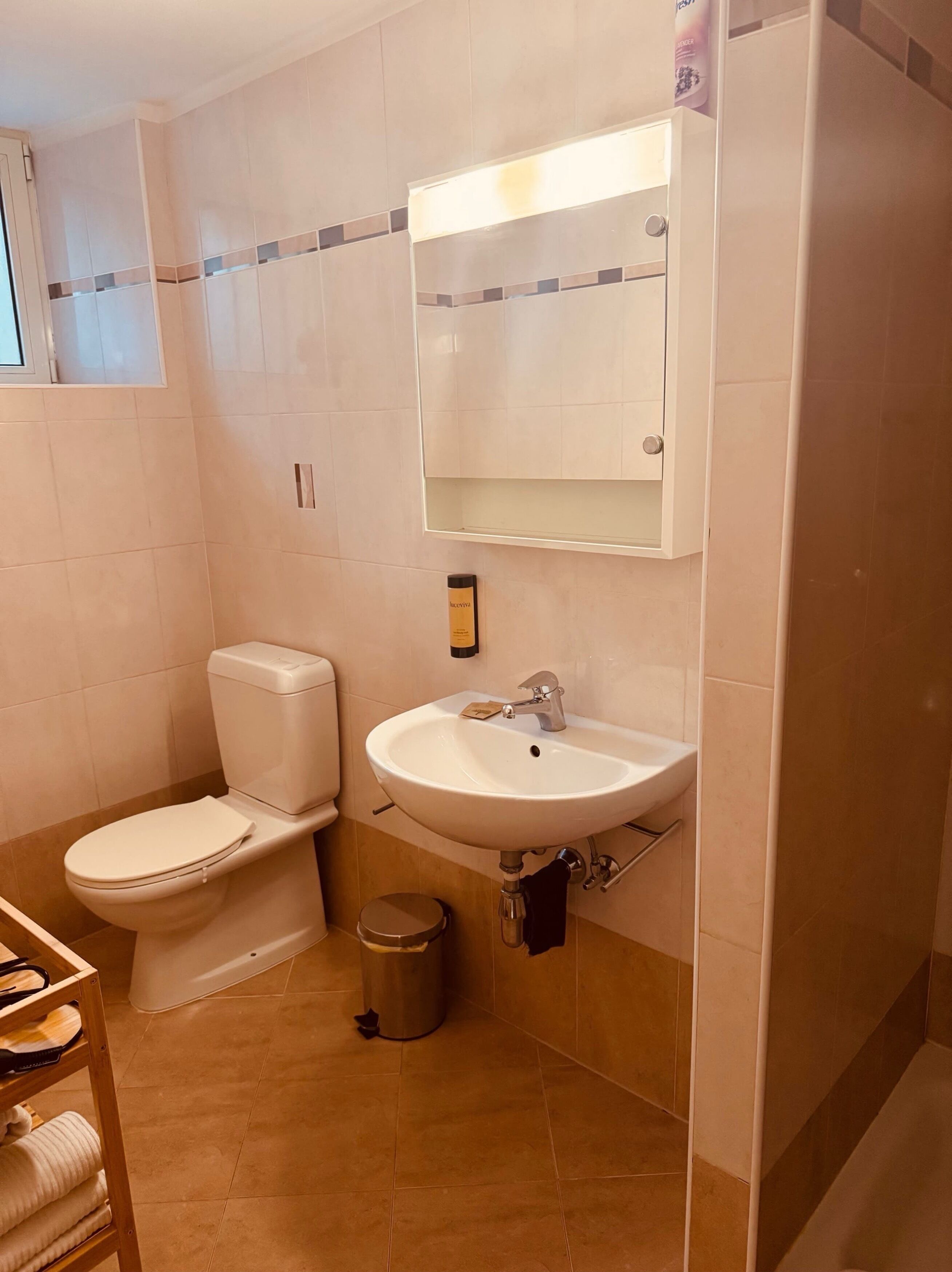 Doccia, asciugacapelli, asciugamani, sapone