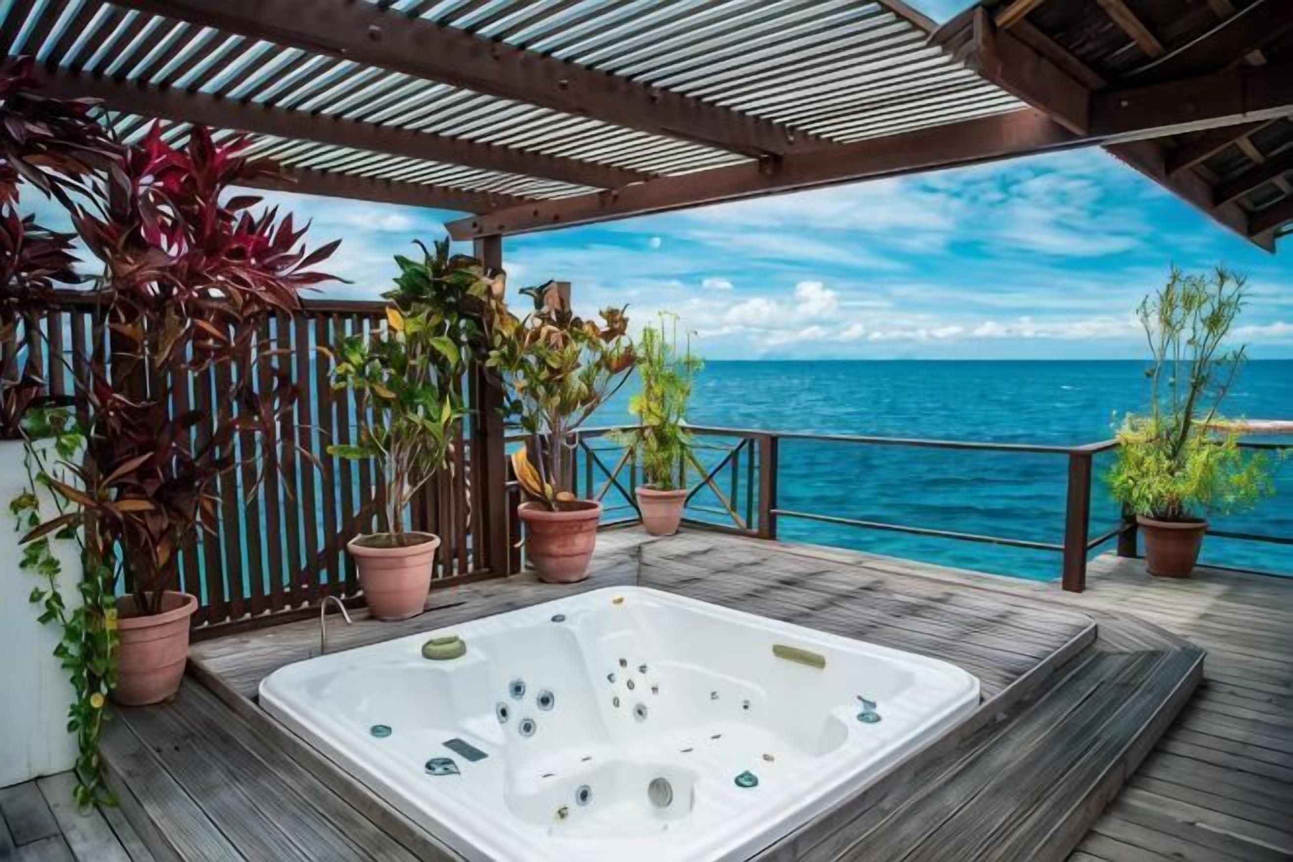 Outdoor spa tub