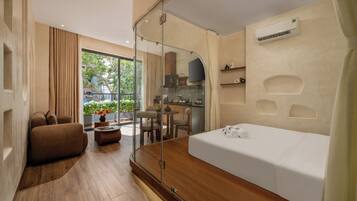 Deluxe Apartment, 1 Bedroom, Balcony, City View | Desk, laptop workspace, free WiFi