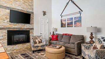 TV connectée, cheminée, espaces bureaux