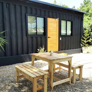 Chalet, 1 chambre, fumeurs, vue jardin | Extérieur