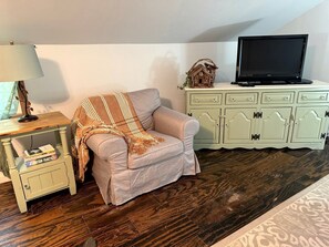 TV, DVD player, video library