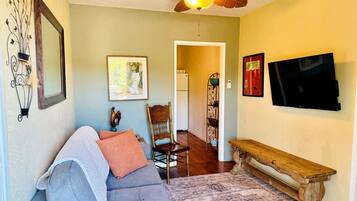TV, DVD player, video library