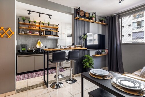 Flats Praia Uberlândia - Apartment close to Praia Clube Leisure area 24-hour doorman