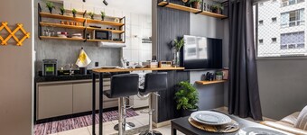 Flats Praia Uberlândia - Apartment close to Praia Clube Leisure area 24-hour doorman