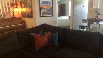 TV, DVD player, video library