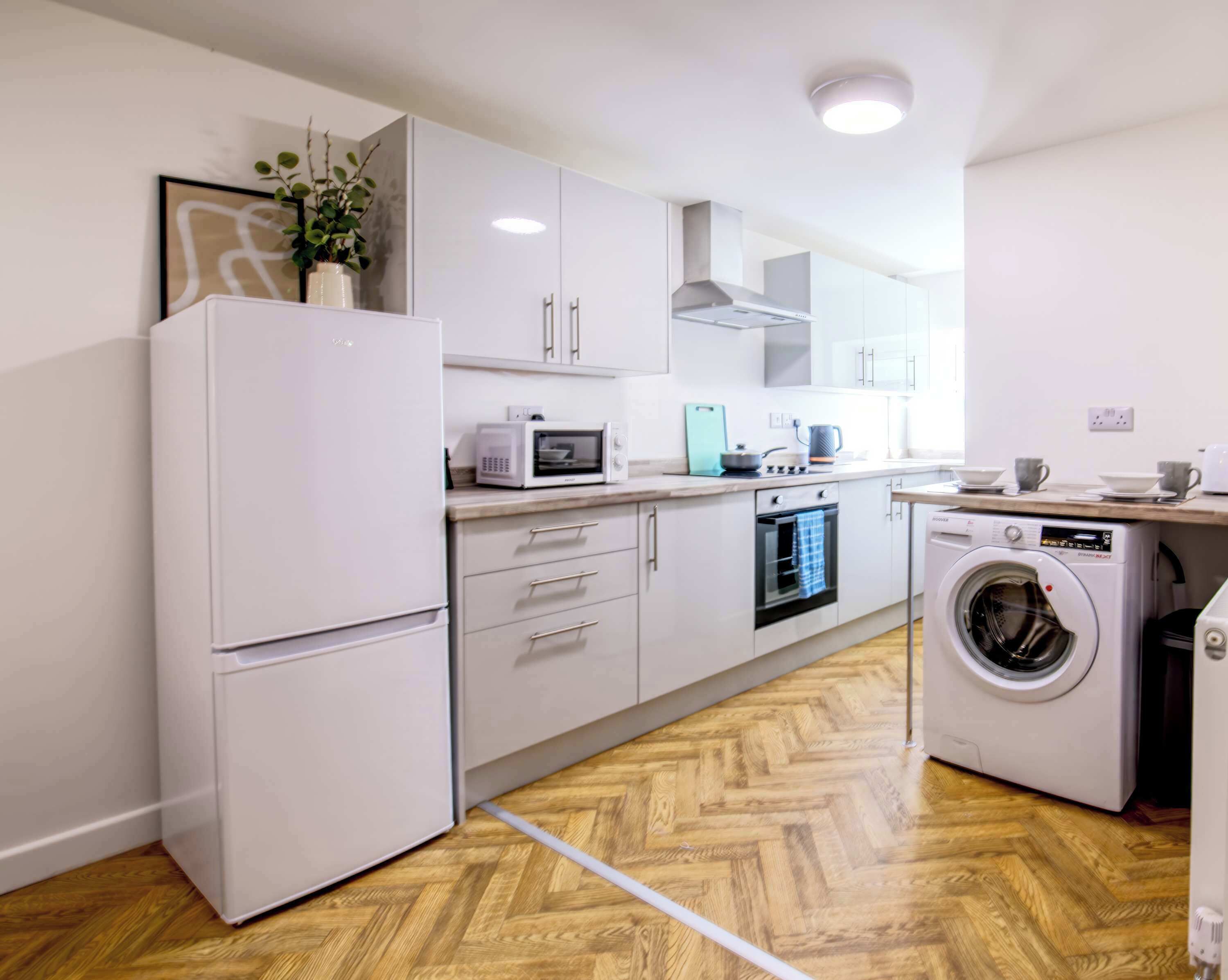 Kühlschrank, Mikrowelle, Ofen, Herdplatte