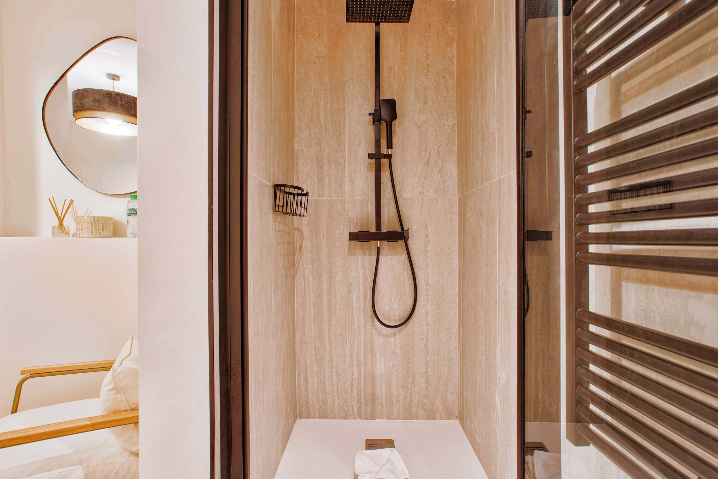 Shower, hair dryer