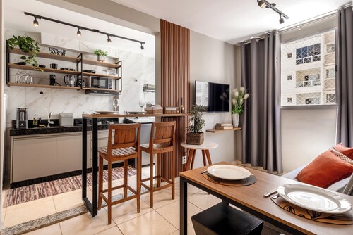 Flats Praia Uberlândia - Apartment close to Praia Clube - Leisure area 24-hour doorman